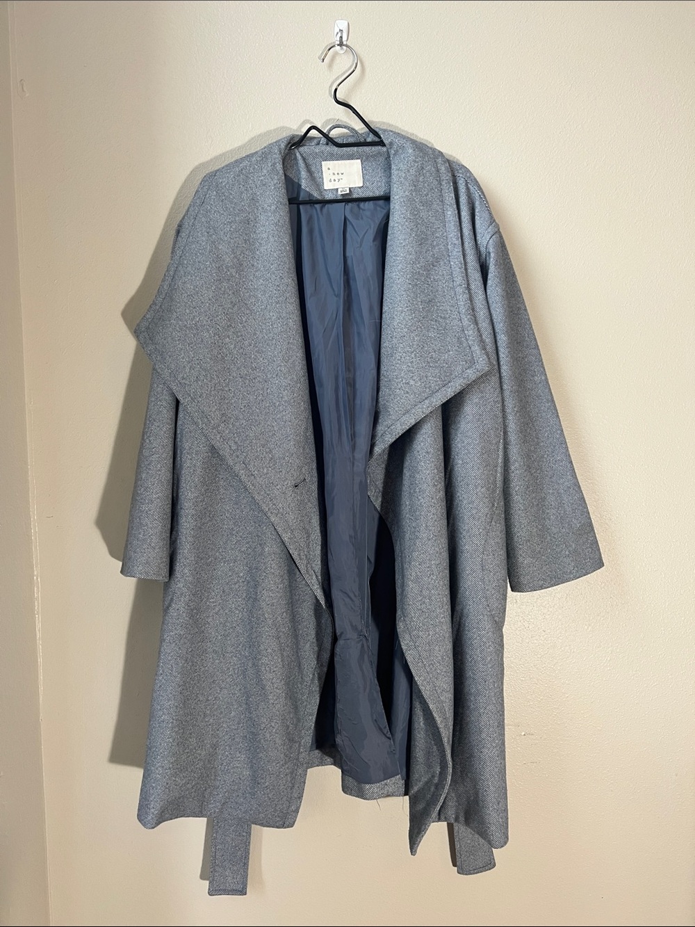 a new day Grey Draped Wrap Trench Coat